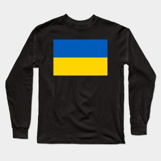 Flag of Ukraine (black background) Long Sleeve T-Shirt